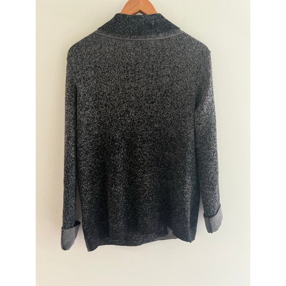 Beyond Threads 100% Baby Alpaca Sweater Jacket Black Gray Speckled Ombre Med JL - Picture 5 of 8